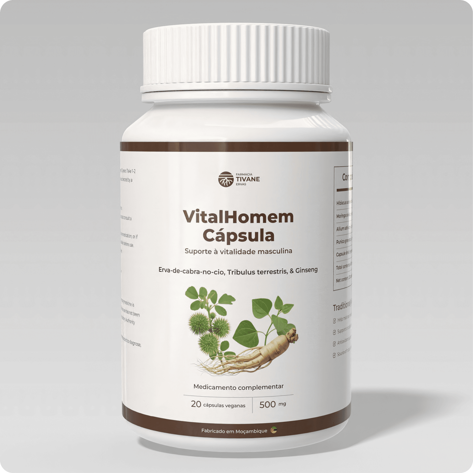 Cápsulas VitalHomem com Erva de Bode Tarado, Tribulus Terrestris e Ginseng main image